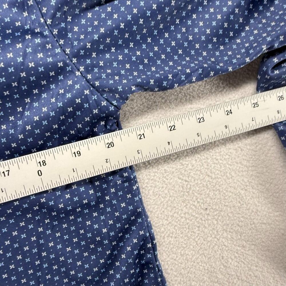 Collars Co Dress Shirt Men's Medium Blue Geometric Business Office Stiff NEW - Picture 4 of 7